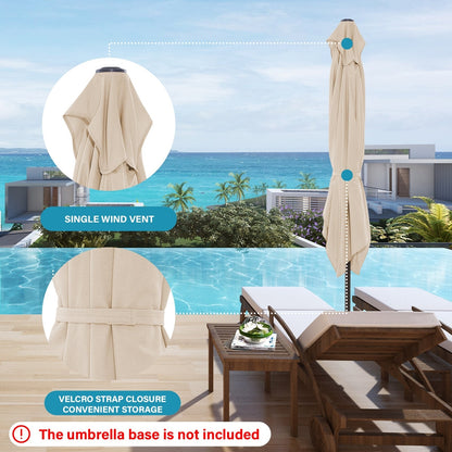 Parasol rectangulaire de terrasse 2,4 x 3 m avec manivelle et inclinaison, résistant aux UV