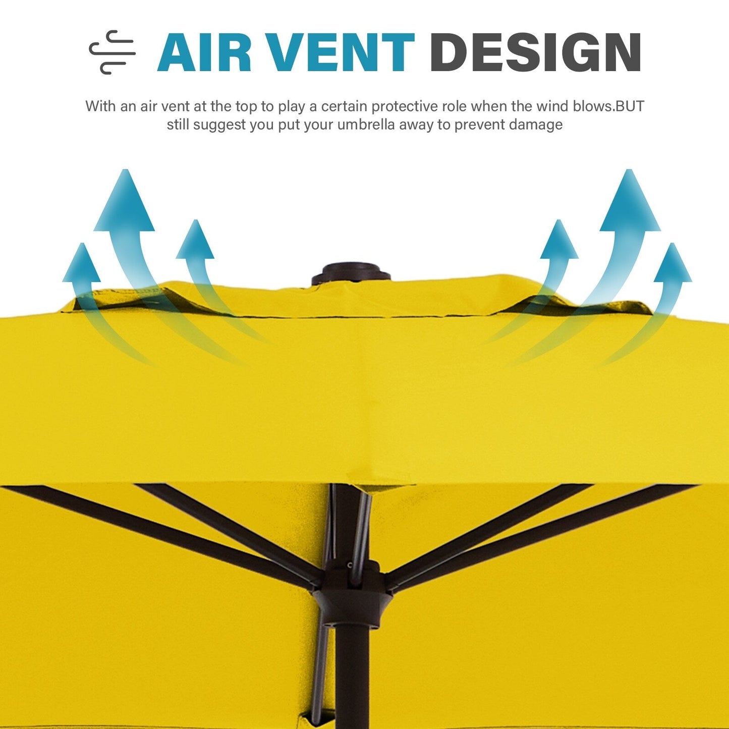 Parasol rectangulaire de terrasse 2,4 x 3 m avec manivelle et inclinaison, résistant aux UV