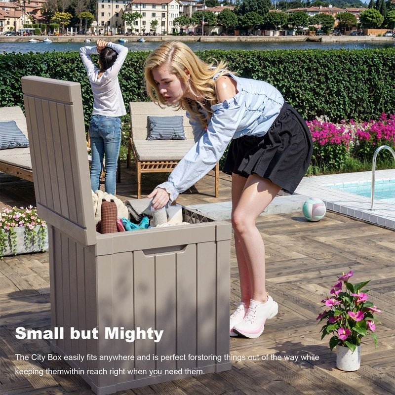 Coffre de rangement extérieur en résine avec serrure