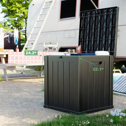 Coffre de rangement extérieur en résine avec serrure