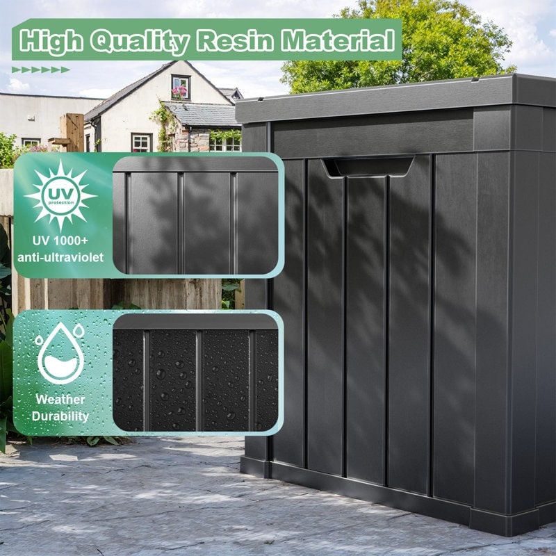 Coffre de rangement extérieur en résine avec serrure