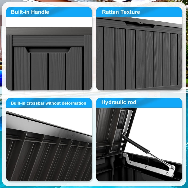 Coffre de rangement extérieur en résine avec serrure