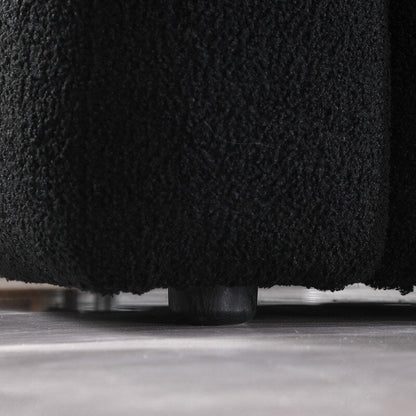 Canapé luxueux 3 places en tissu boucle de 84,3 pouces, rembourré en guimauve, avec 2 coussins décoratifs carrés et accoudoirs carrés