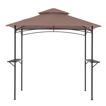 Gazebo extérieur étanche à la pluie pour barbecue, avec double paroi ventilée, 2,4 m x 1,5 m