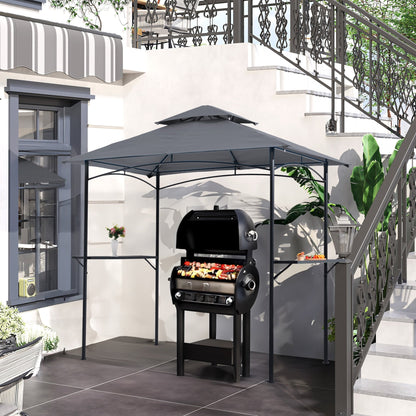 Gazebo extérieur étanche à la pluie pour barbecue, avec double paroi ventilée, 2,4 m x 1,5 m