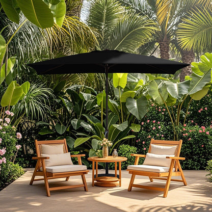 Parasol rectangulaire de terrasse 2,4 x 3 m avec manivelle et inclinaison, résistant aux UV