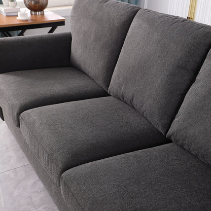 Canapé en tissu chenille avec cadre en bois