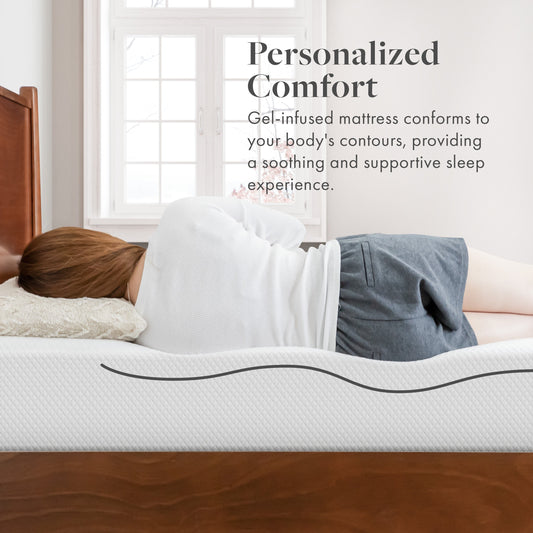 Matelas en mousse à mémoire de forme SoftNest Rejuv Collection 8 pouces de qualité supérieure