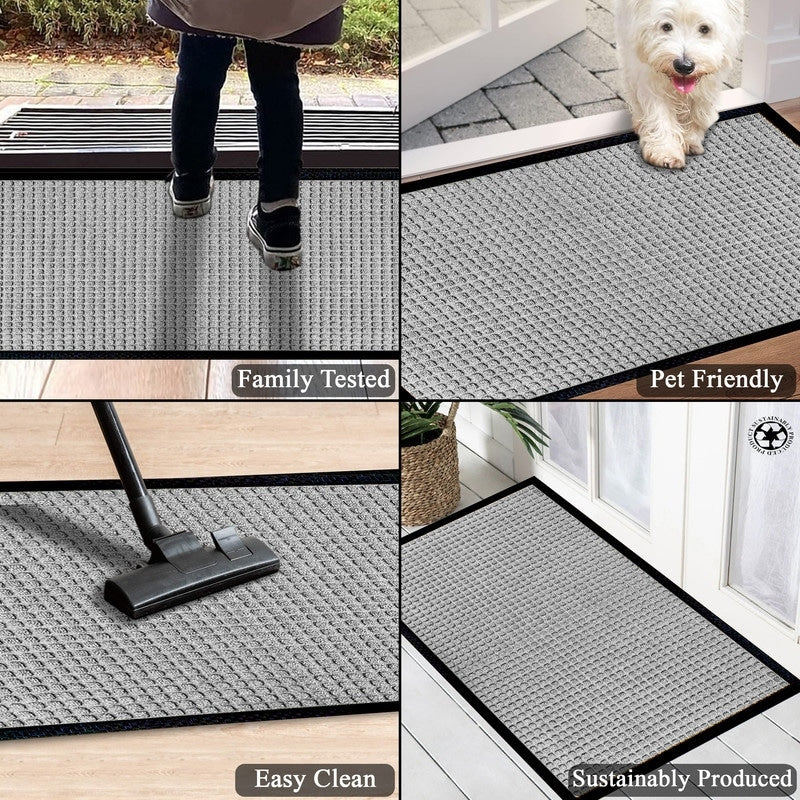 Tapis de porte A1HC neuf, durable et polyvalent, en caoutchouc polypropylène, pour usage intérieur et extérieur, toutes saisons.