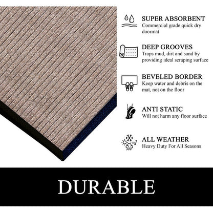Tapis de porte A1HC neuf, durable et polyvalent, en caoutchouc polypropylène, pour usage intérieur et extérieur, toutes saisons.