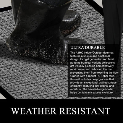 Tapis de porte A1HC neuf, durable et polyvalent, en caoutchouc polypropylène, pour usage intérieur et extérieur, toutes saisons.