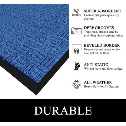 Tapis de porte A1HC neuf, durable et polyvalent, en caoutchouc polypropylène, pour usage intérieur et extérieur, toutes saisons.