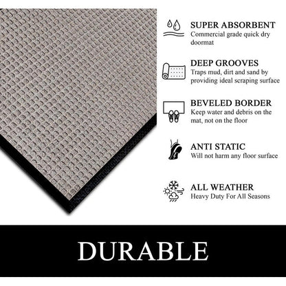 Tapis de porte A1HC neuf, durable et polyvalent, en caoutchouc polypropylène, pour usage intérieur et extérieur, toutes saisons.