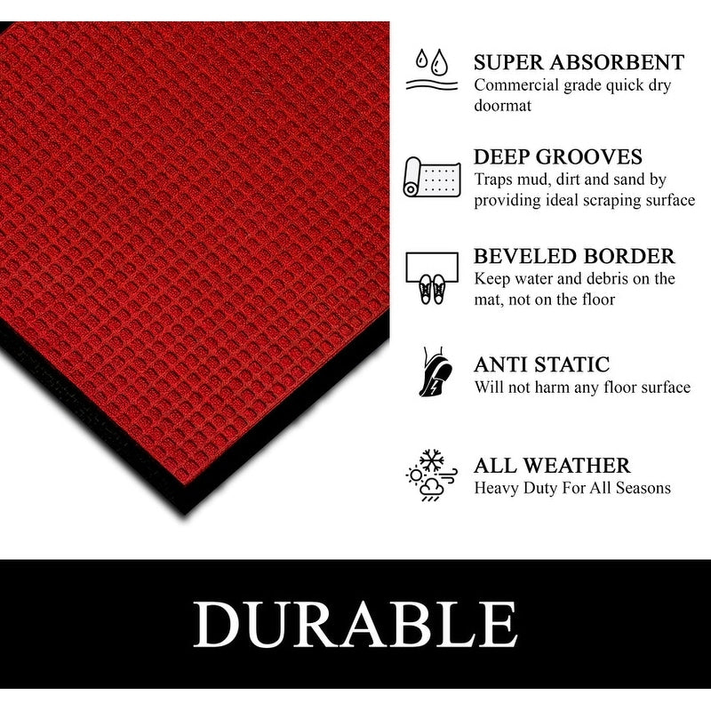 Tapis de porte A1HC neuf, durable et polyvalent, en caoutchouc polypropylène, pour usage intérieur et extérieur, toutes saisons.