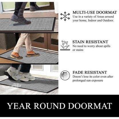Tapis de porte A1HC neuf, durable et polyvalent, en caoutchouc polypropylène, pour usage intérieur et extérieur, toutes saisons.