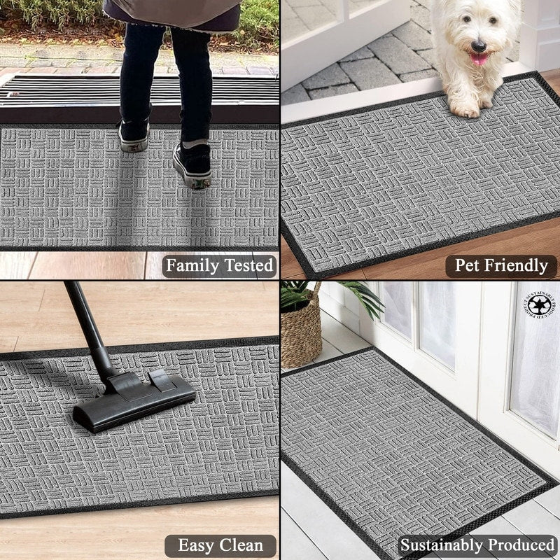 Tapis de porte A1HC neuf, durable et polyvalent, en caoutchouc polypropylène, pour usage intérieur et extérieur, toutes saisons.