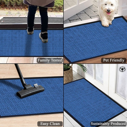 Tapis de porte A1HC neuf, durable et polyvalent, en caoutchouc polypropylène, pour usage intérieur et extérieur, toutes saisons.