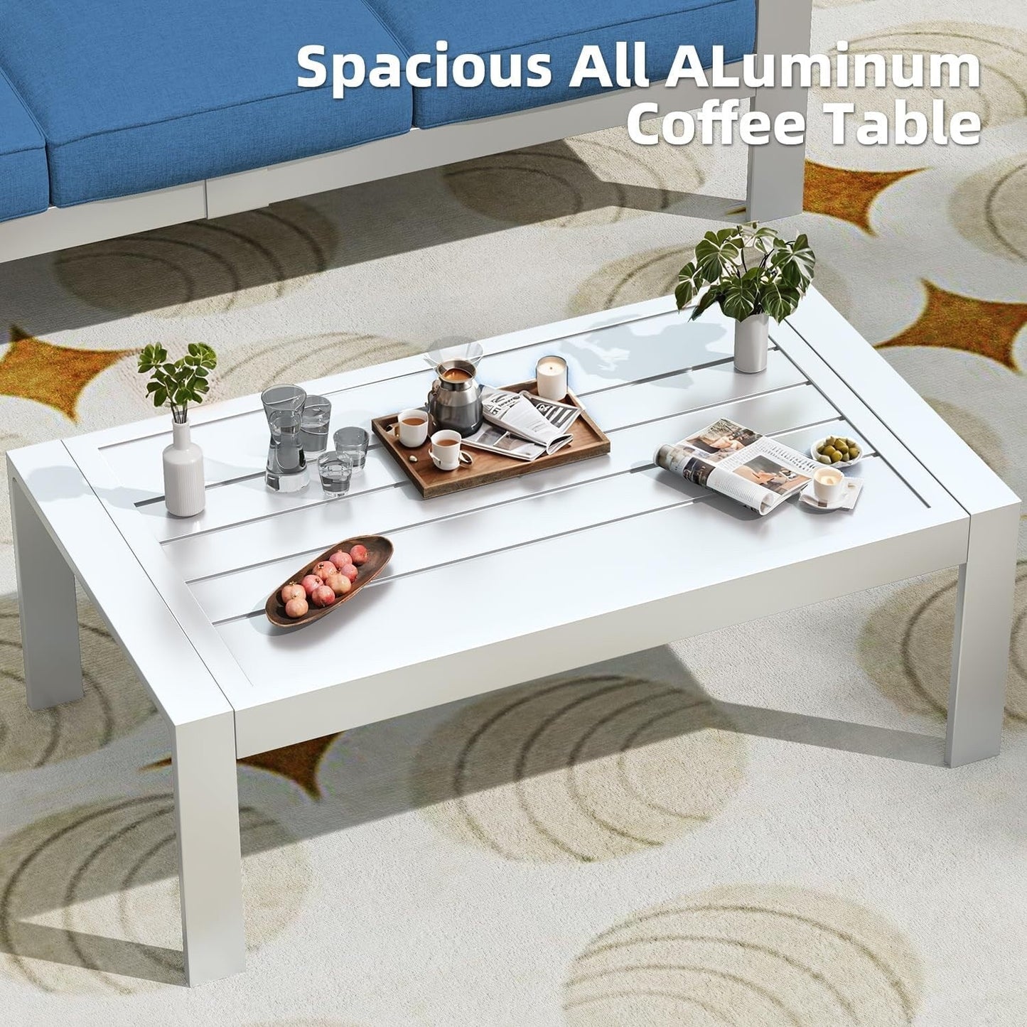 Ensemble de meubles de patio en aluminium AECOJOY 7 pièces, ensemble de conversation extérieur