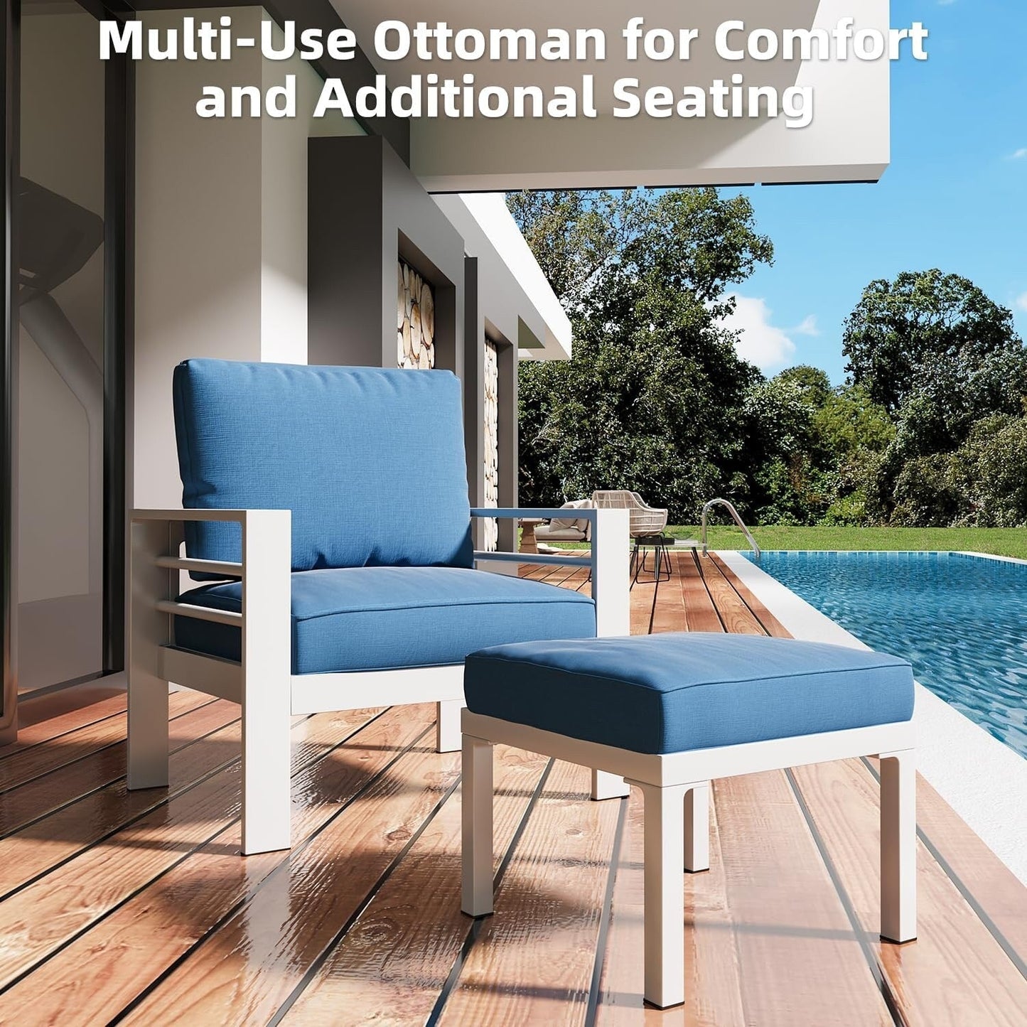 Ensemble de meubles de patio en aluminium AECOJOY 7 pièces, ensemble de conversation extérieur