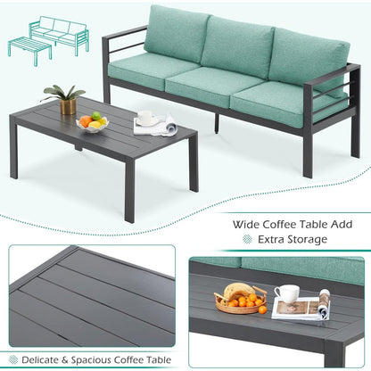 Ensemble de meubles de patio en aluminium AECOJOY 7 pièces, ensemble de conversation extérieur