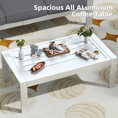 Ensemble de meubles de patio en aluminium AECOJOY 7 pièces, ensemble de conversation extérieur