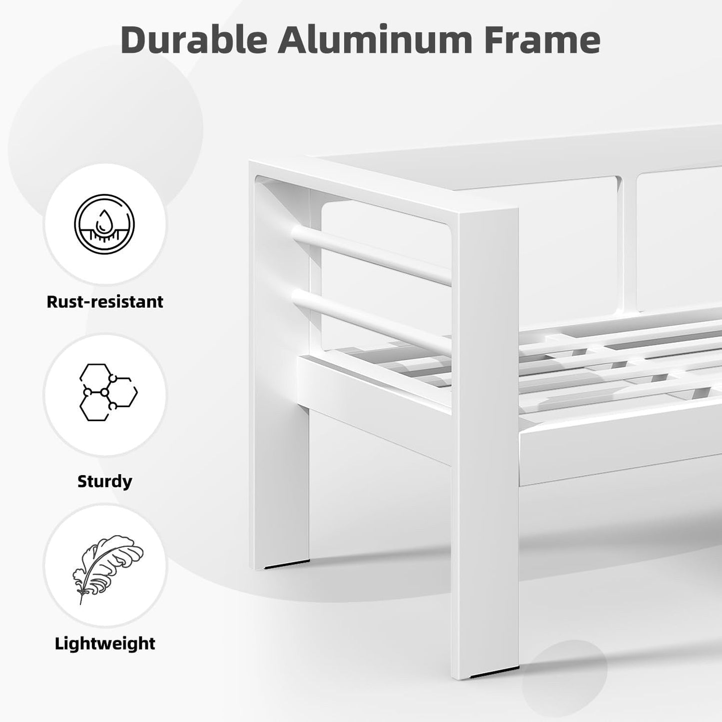 Ensemble de meubles de patio en aluminium AECOJOY 7 pièces, ensemble de conversation extérieur