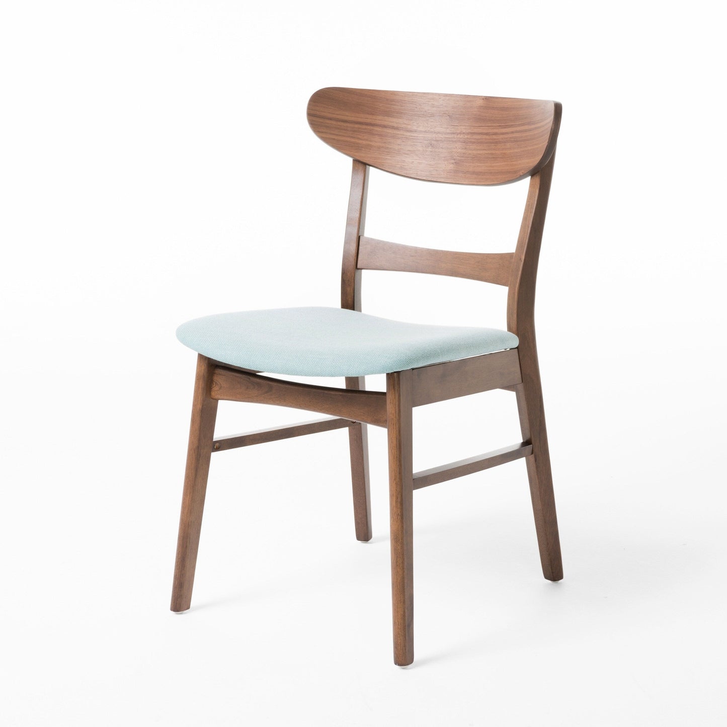 Chaise de salle à manger Abrielle en bois d'hévéa rembourrée, style milieu de siècle, par Christopher Knight Home (lot de 2)