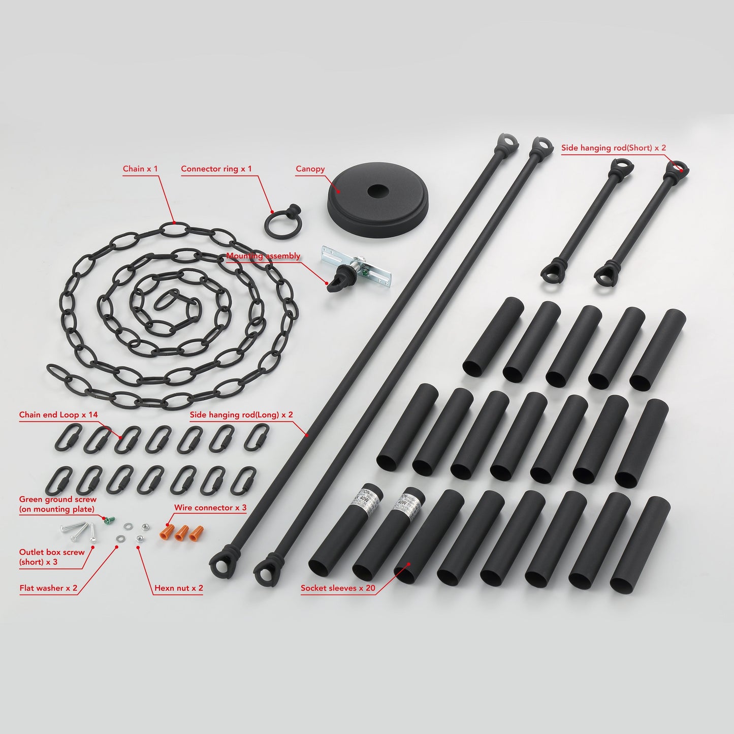 Lustre rond en forme de roue de chariot de style ferme moderne Acroma à 20 lumières de 40 po avec certification UL