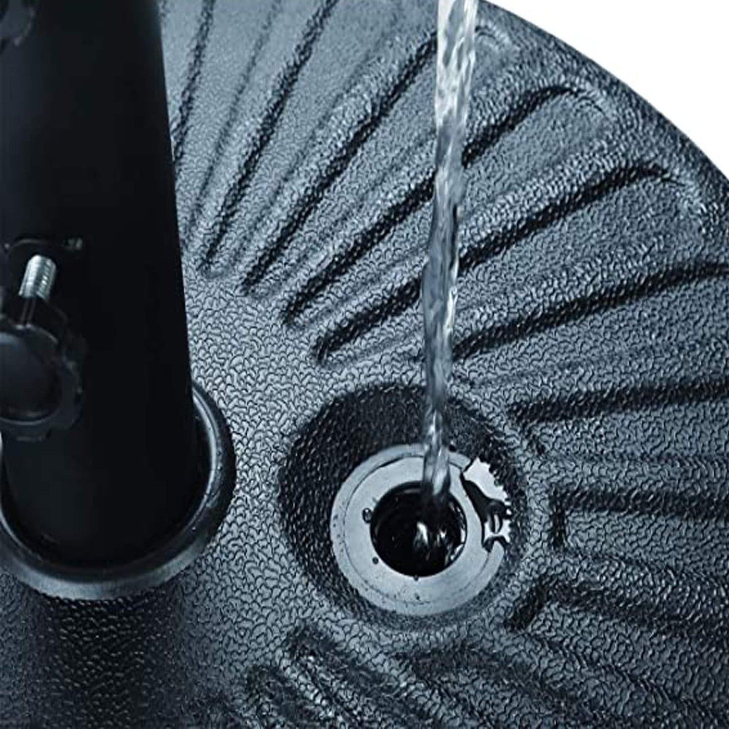 Parasol de terrasse Ainfox de 10 pieds avec lumières, parasol solaire d'extérieur sans base