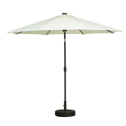Parasol de terrasse Ainfox de 10 pieds avec lumières, parasol solaire d'extérieur sans base