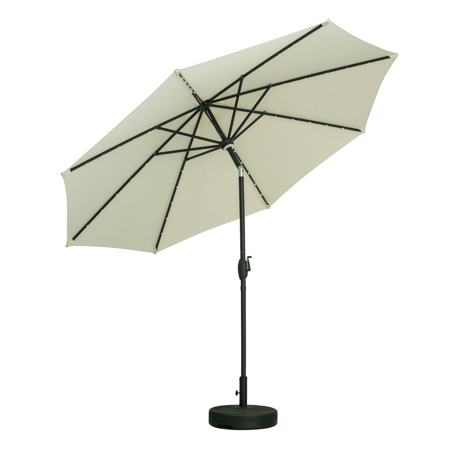 Parasol de terrasse Ainfox de 10 pieds avec lumières, parasol solaire d'extérieur sans base