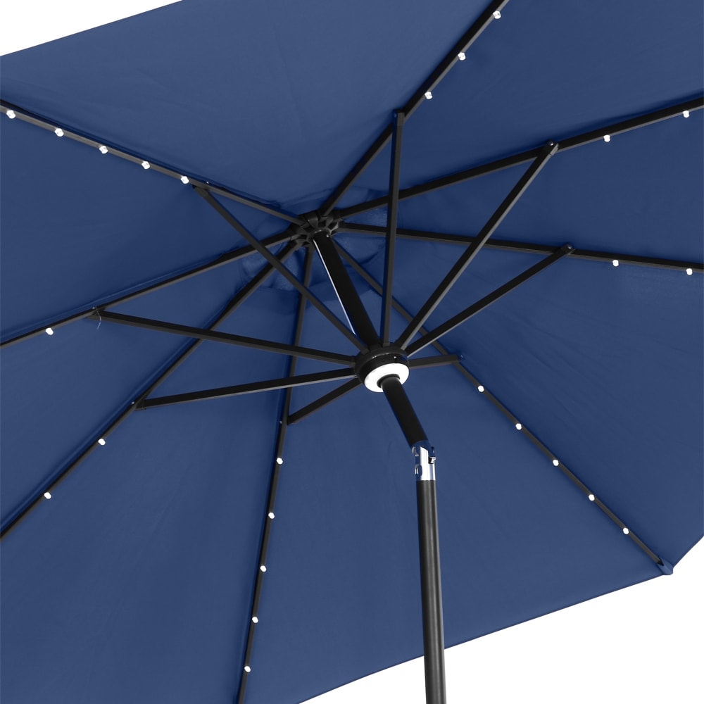 Parasol de terrasse Ainfox de 10 pieds avec lumières, parasol solaire d'extérieur sans base