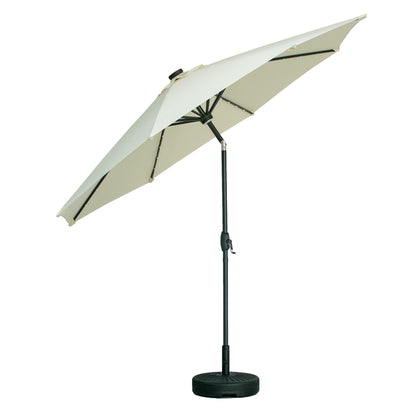Parasol de terrasse Ainfox de 10 pieds avec lumières, parasol solaire d'extérieur sans base
