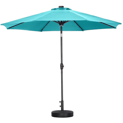 Parasol de terrasse Ainfox de 10 pieds avec lumières, parasol solaire d'extérieur sans base