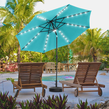 Parasol de terrasse Ainfox de 10 pieds avec lumières, parasol solaire d'extérieur sans base