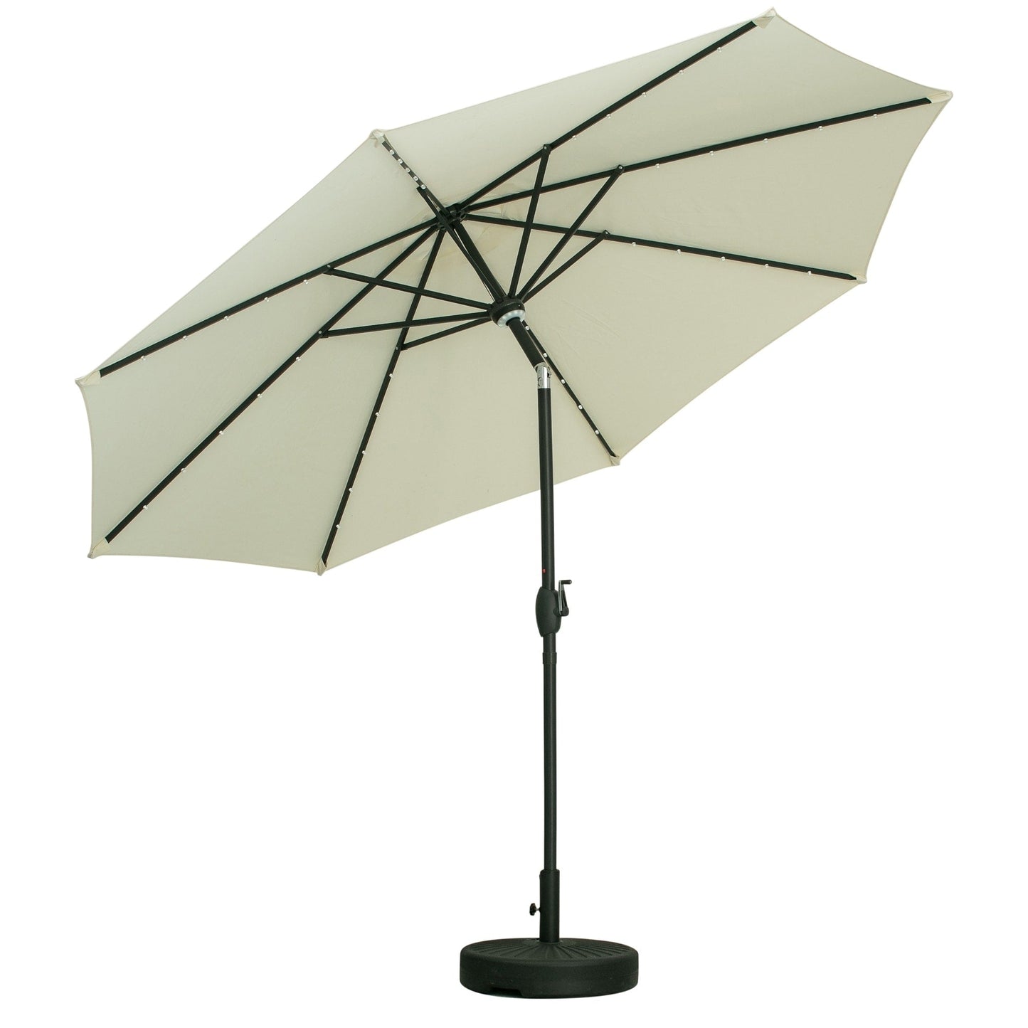 Parasol de terrasse Ainfox de 10 pieds avec lumières, parasol solaire d'extérieur sans base