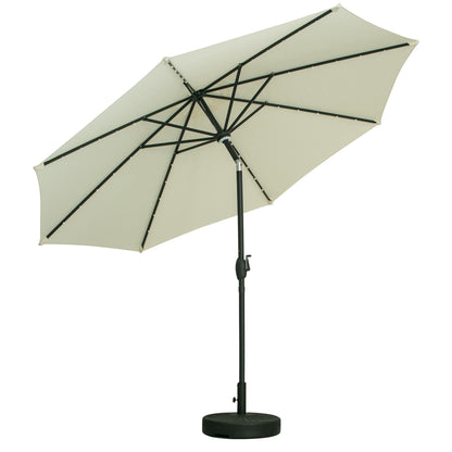 Parasol de terrasse Ainfox de 10 pieds avec lumières, parasol solaire d'extérieur sans base