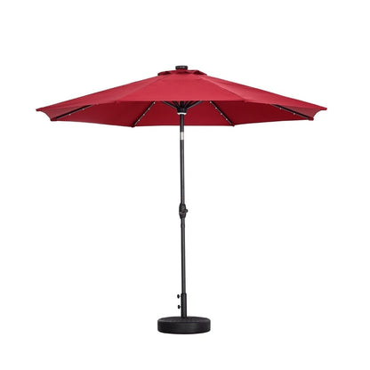 Parasol de terrasse Ainfox de 10 pieds avec lumières, parasol solaire d'extérieur sans base