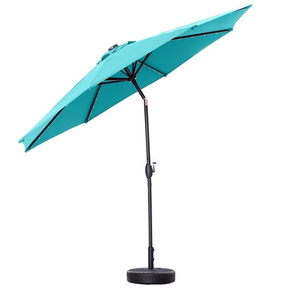 Parasol de terrasse Ainfox de 10 pieds avec lumières, parasol solaire d'extérieur sans base