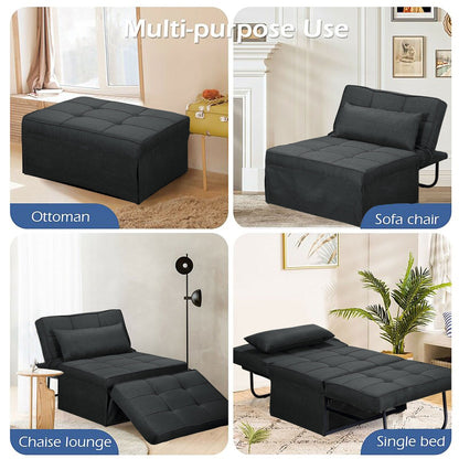 Canapé-lit convertible, fauteuil inclinable et ottoman pliable pour salon
