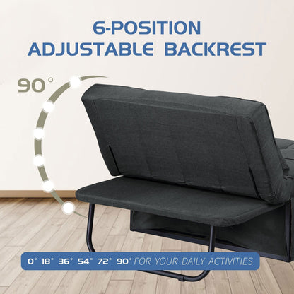 Canapé-lit convertible, fauteuil inclinable et ottoman pliable pour salon