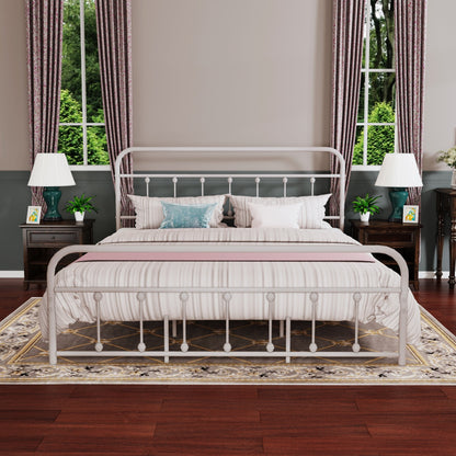 Cadre de lit plateforme en métal vintage simple Alazyhome, montage facile