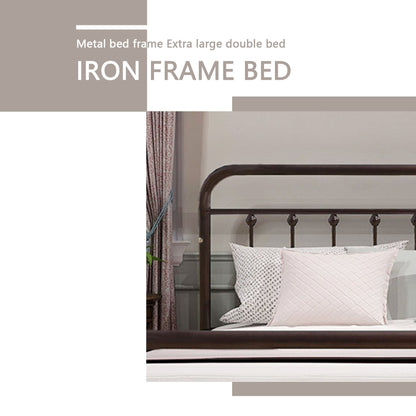 Cadre de lit plateforme en métal vintage simple Alazyhome, montage facile