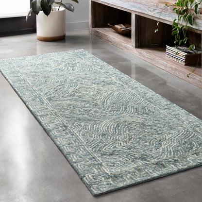 Tapis contemporain Alexander Home Aspen Denim Wool tufté à la main