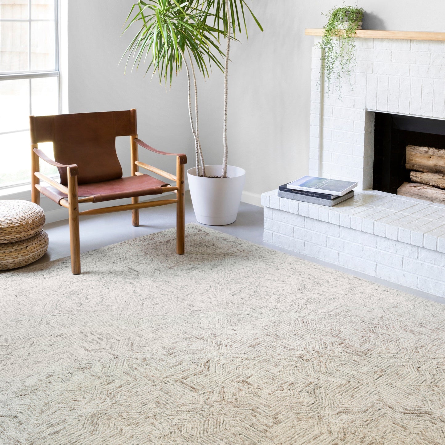 Tapis contemporain en laine Alexander Home Aspen Neutral, tufté à la main