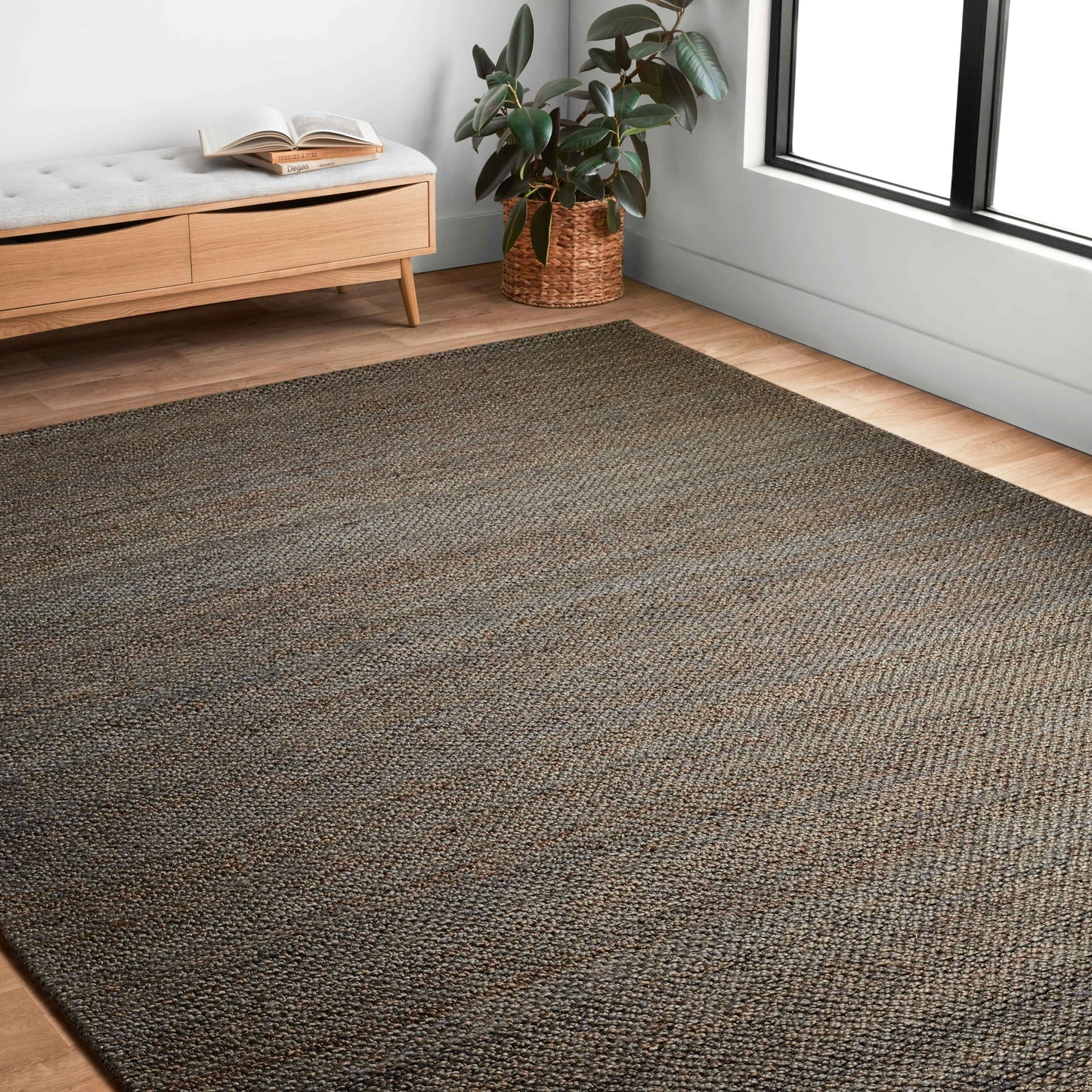 Tapis en jute tissé à la main Alexander Home Emily, style ferme moderne