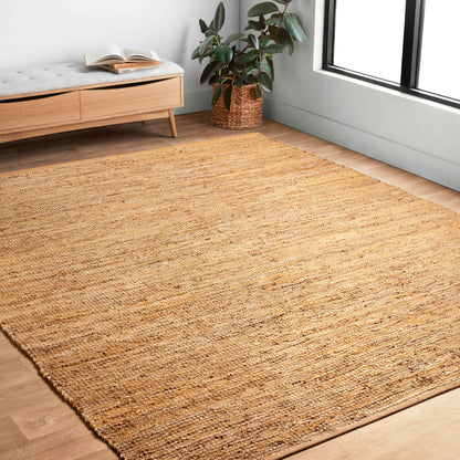 Tapis Alexander Home Farmhouse en jute et cuir tissé à la main