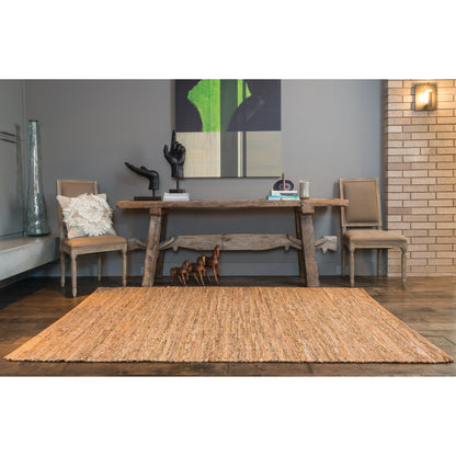 Tapis Alexander Home Farmhouse en jute et cuir tissé à la main