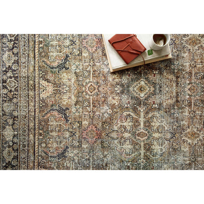 Tapis imprimé à motif oriental Alexander Home Isabelle, tons olive