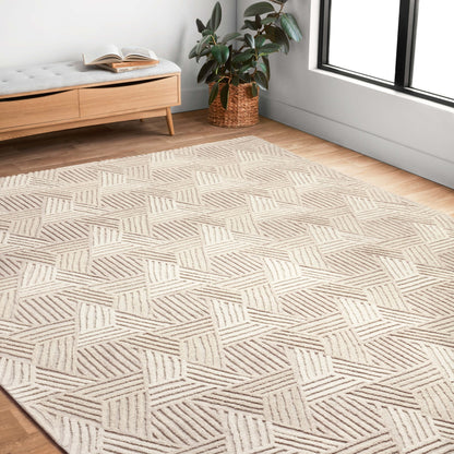 Tapis Alexander Home Kanarra en laine moderne géométrique tufté à la main